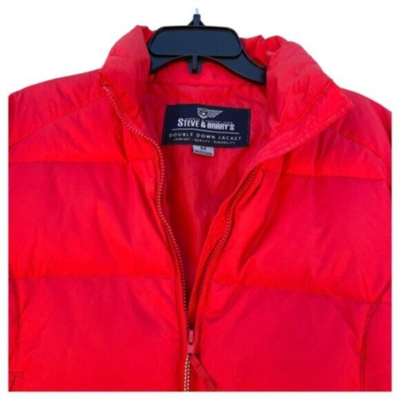 Steve & Barry’s Quilted Cherry Red Double Down Jacket Size Med - Picture 5 of 10